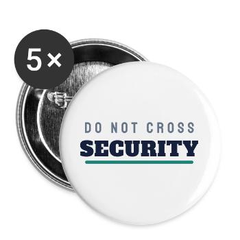 Security College Schriftzug - Türsteher Ordner - Buttons groß 56 mm (5er Pack) - Weiß - Vorne