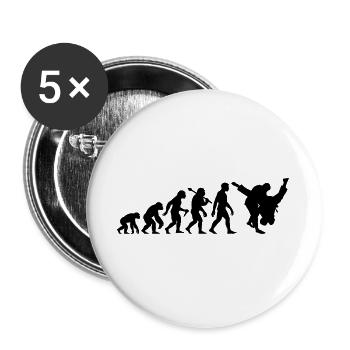 Judo Evolution für Judoka in Kampfkunst - Buttons groß 56 mm (5er Pack) - Weiß - Vorne