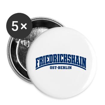Friedrichshain - Ost-Berlin - Bezirk - Deutschland - Buttons groß 56 mm (5er Pack) - Weiß - Vorne