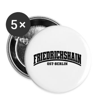 Friedrichshain - Ost-Berlin - Bezirk - Deutschland - Buttons groß 56 mm (5er Pack) - Weiß - Vorne