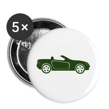 Auto Cabrio Silhouette - Buttons groß 56 mm (5er Pack) - Weiß - Vorne