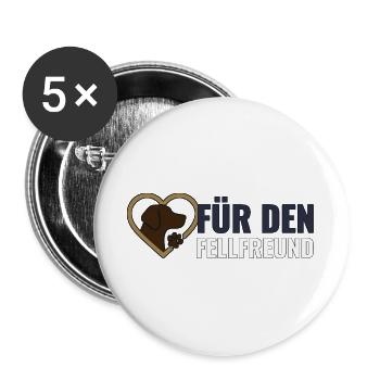 Für den Fellfreund. - Buttons groß 56 mm (5er Pack) - Weiß - Vorne