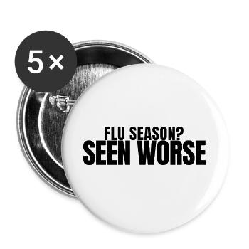 Arzthelferin - Flu Season Seen Worse - Praxis - Buttons groß 56 mm (5er Pack) - Weiß - Vorne