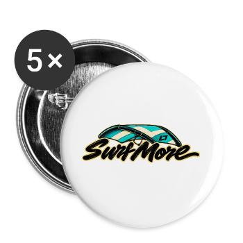 Surf More – Wing Classic - Buttons groß 56 mm (5er Pack) - Weiß - Vorne