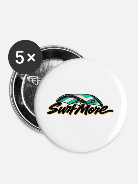 Surf More – Wing Classic - Buttons groß 56 mm (5er Pack) - Weiß