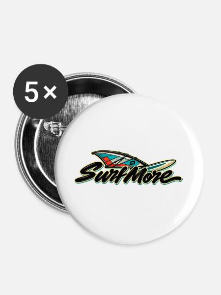Surf More – Wind Classic - Buttons groß 56 mm (5er Pack) - Weiß
