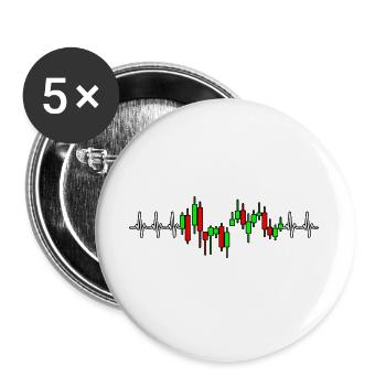 Trader Herzschlag Aktien Krypto Diagramm - Buttons groß 56 mm (5er Pack) - Weiß - Vorne