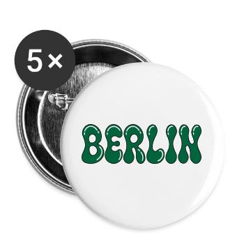 Berlin Psychedelic Green Black - Buttons groß 56 mm (5er Pack) - Weiß - Vorne