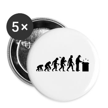 Imker Evolution Bienenzüchter Und Bienenhalter - Buttons groß 56 mm (5er Pack) - Weiß - Vorne