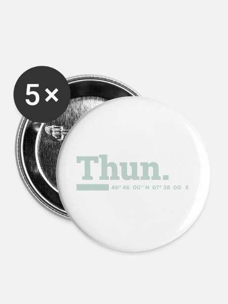 Thun Koordinaten - Buttons groß 56 mm (5er Pack) - Weiß
