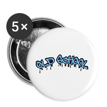 Old School Graffiti Stil - Buttons groß 56 mm (5er Pack) - Weiß - Vorne