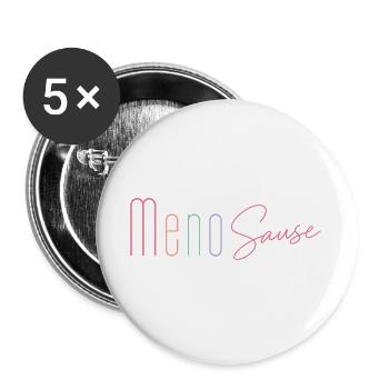 Meno Sause - Buttons groß 56 mm (5er Pack) - Weiß - Vorne