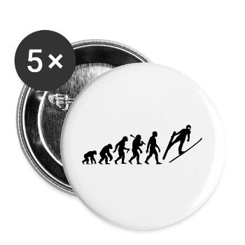 Skispringen Evolution Skispringer Im Flug - Buttons groß 56 mm (5er Pack) - Weiß - Vorne