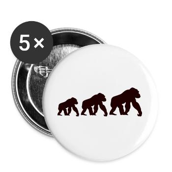 Affen Trio Silhouette - Buttons groß 56 mm (5er Pack) - Weiß - Vorne
