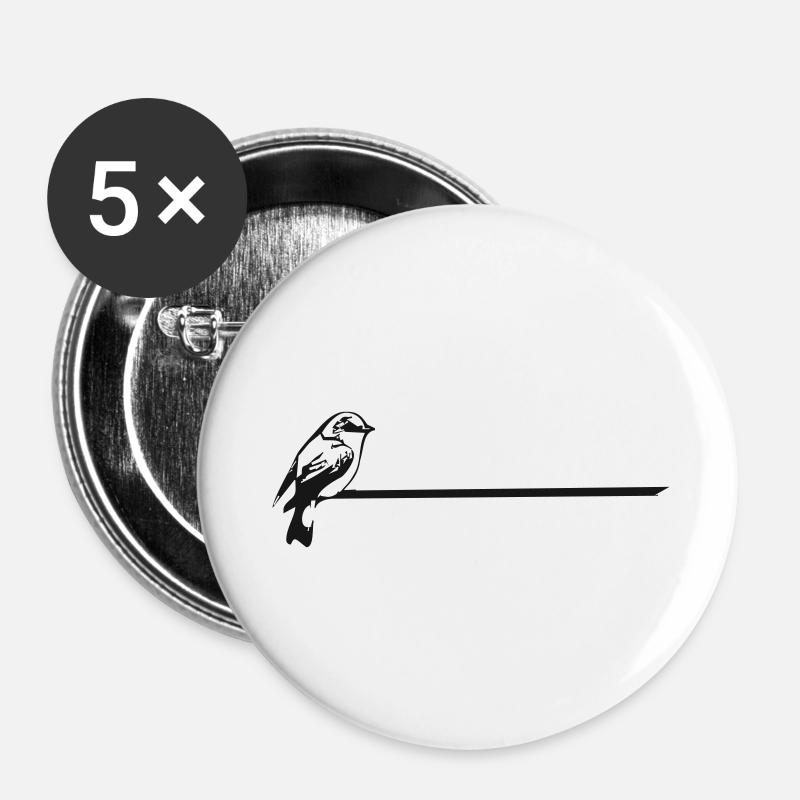 Spatz - Buttons groß 56 mm (5er Pack) - Weiß