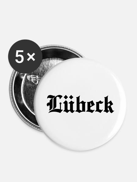 Luebeck Lübeck - Buttons large 2.2''/56 mm (5-pack) - white