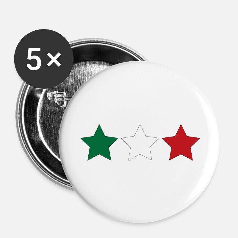 italien - Buttons large 2.2''/56 mm (5-pack) - white
