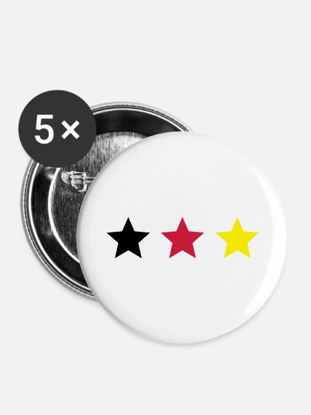 Deutschland - Buttons groß 56 mm (5er Pack) - Weiß