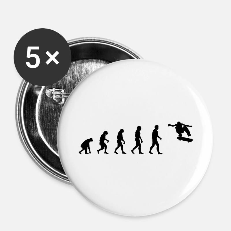 Evolution Skate - Buttons large 2.2''/56 mm (5-pack) - white