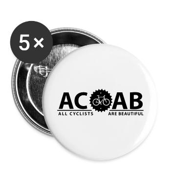ACAB ALL CYCLISTS - Lot de 5 grands badges (56 mm) - blanc - Devant