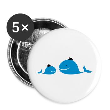 Wale gross klein - Buttons groß 56 mm (5er Pack) - Weiß - Vorne