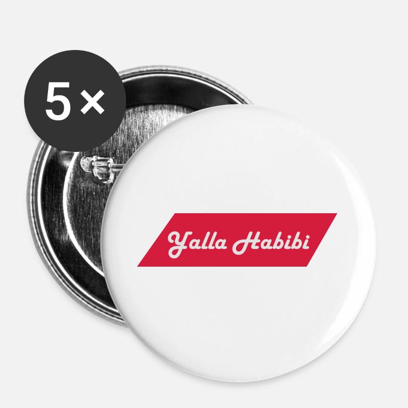 Yalla Habibi - Buttons large 2.2''/56 mm (5-pack) - white