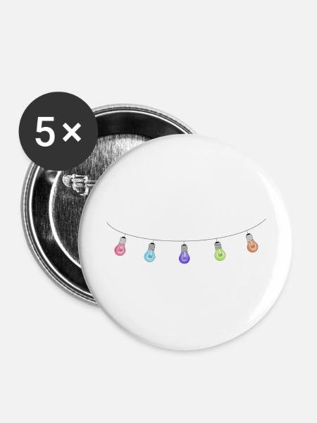 Lichterkette - Buttons groß 56 mm (5er Pack) - Weiß