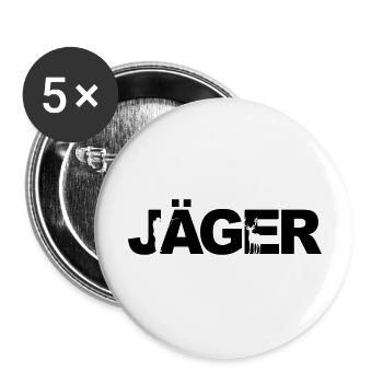 Jäger - Buttons groß 56 mm (5er Pack) - Weiß - Vorne