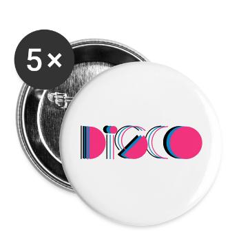disco - Buttons groß 56 mm (5er Pack) - Weiß - Vorne