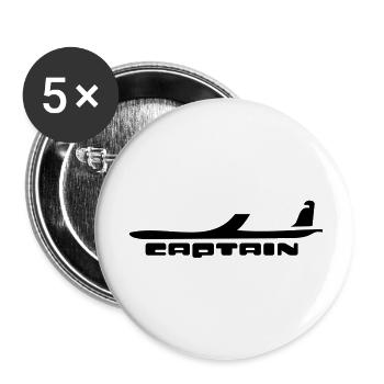 captain airplaine aircraft - Buttons large 2.2''/56 mm (5-pack) - white - Front