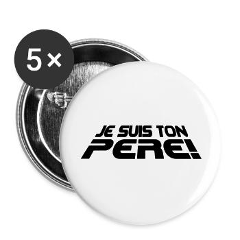 Je suis ton père 3D (1c) - Lot de 5 grands badges (56 mm) - blanc - Devant