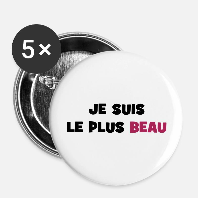 I am the most beautiful - Buttons large 2.2''/56 mm (5-pack) - white