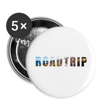 ROADTRIP - Buttons groß 56 mm (5er Pack) - Weiß - Vorne