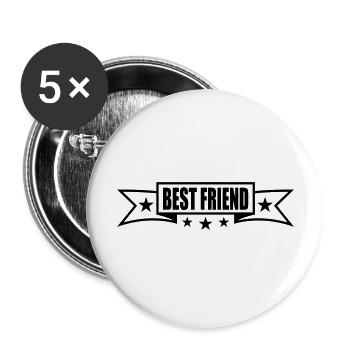 banner sterne linie best friends text logo freunde - Buttons groß 56 mm (5er Pack) - Weiß - Vorne