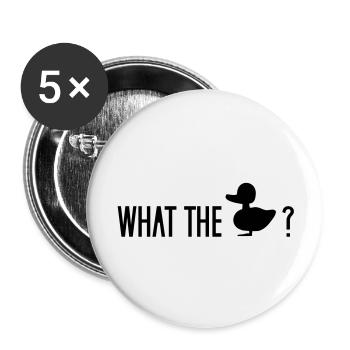 What The Duck? What The Fuck? WTF Ente Entchen - Buttons groß 56 mm (5er Pack) - Weiß - Vorne