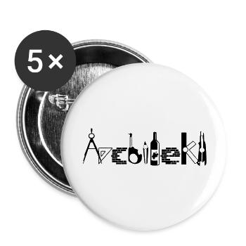 Architecte - Lot de 5 grands badges (56 mm) - blanc - Devant