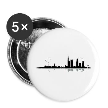 Frankfurt Skyline - Buttons large 2.2''/56 mm (5-pack) - white - Front