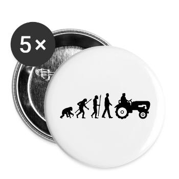 evolution_bauer_mit_traktor_032013_a_1c - Buttons groß 56 mm (5er Pack) - Weiß - Vorne