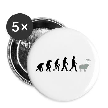 evolution mouton - Lot de 5 grands badges (56 mm) - blanc - Devant