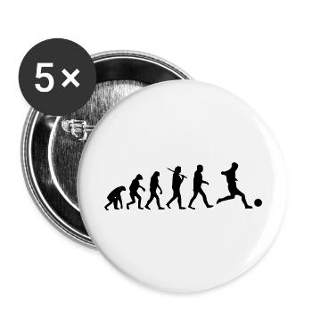 Fußball - Buttons groß 56 mm (5er Pack) - Weiß - Vorne