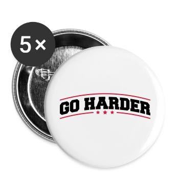 go_harder_bv2 - Buttons groß 56 mm (5er Pack) - Weiß - Vorne
