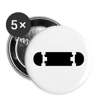 Skateboard - Lot de 5 grands badges (56 mm) - blanc - Devant