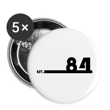 84_Black_Bauhaus93 - Buttons groß 56 mm (5er Pack) - Weiß - Vorne