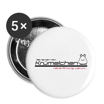 krümelchen - Buttons groß 56 mm (5er Pack) - Weiß - Vorne