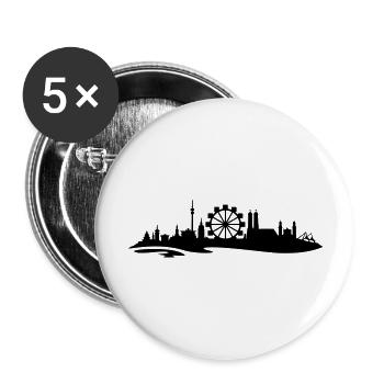 Skyline München Riesenrad 3 - Buttons groß 56 mm (5er Pack) - Weiß - Vorne