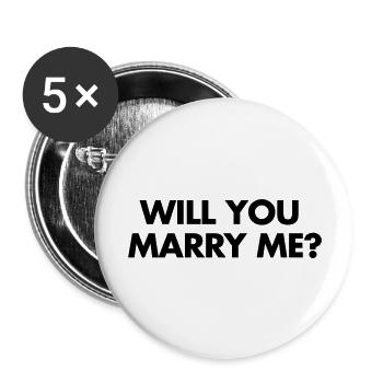 Marry Me - Lot de 5 grands badges (56 mm) - blanc - Devant