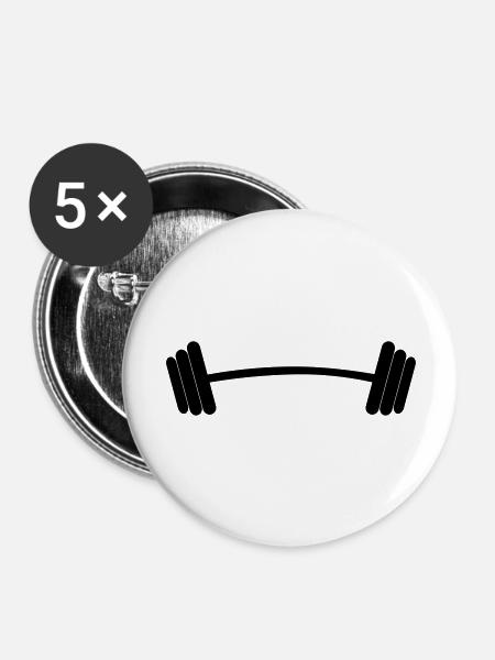 Hantel - Buttons groß 56 mm (5er Pack) - Weiß