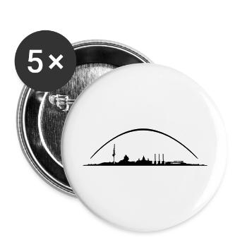 Hannover // Skyline // Silhouette // Skylineshirt - Buttons groß 56 mm (5er Pack) - Weiß - Vorne