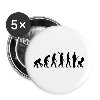 Evolution BBQ barbecue - Lot de 5 grands badges (56 mm) - blanc - Devant