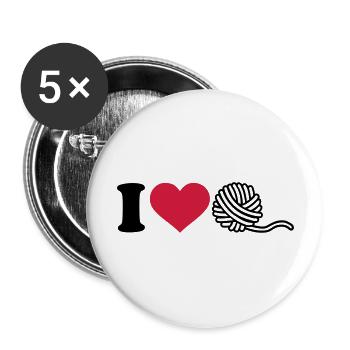 Stricken - Buttons groß 56 mm (5er Pack) - Weiß - Vorne
